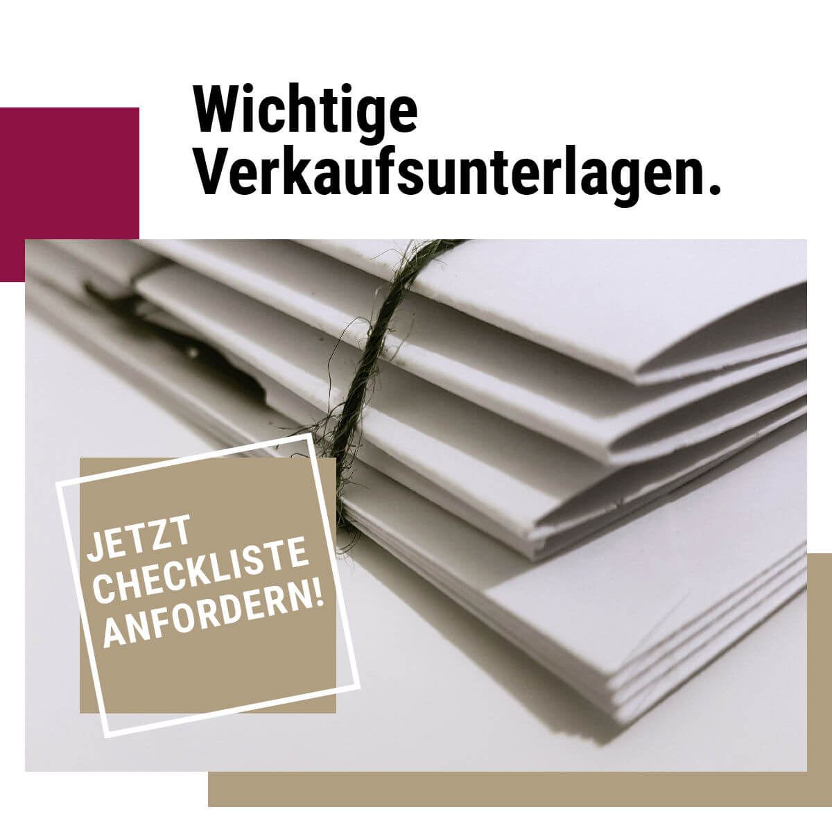 Checkliste Wichtige Verkaufsunterlagen
